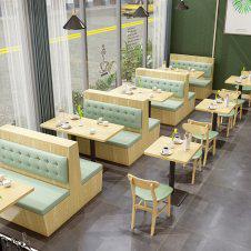 洛陽茶餐廳卡座沙發桌椅定做
